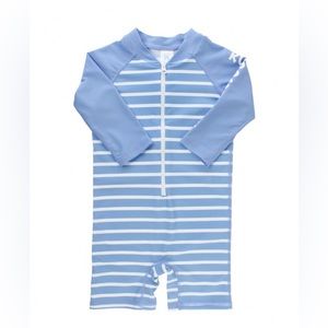 Kids Blue Striped Swim One Piece